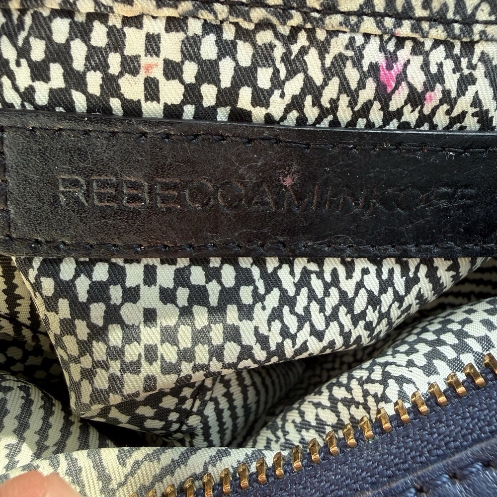 Rebecca Minkoff Womens Leather Mini M.A.C Navy Blue Crossbody Clutch Bag - Picture 9 of 13